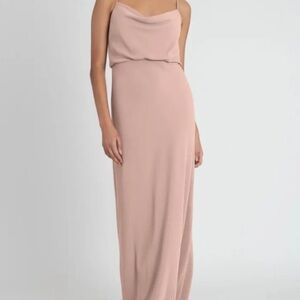 Jenny Yoo Blush Pink Maxi Gown Wedding Guest Dress